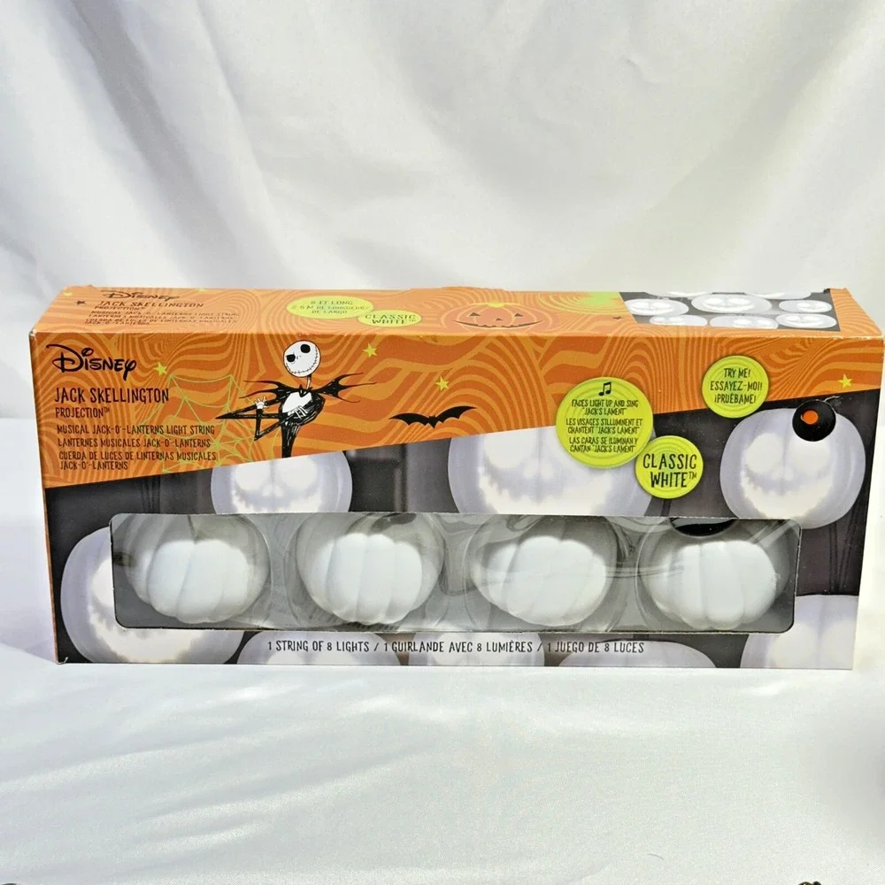 Gemmy Disney Halloween Singing Jack Skellington Musical Animated String Lights‎